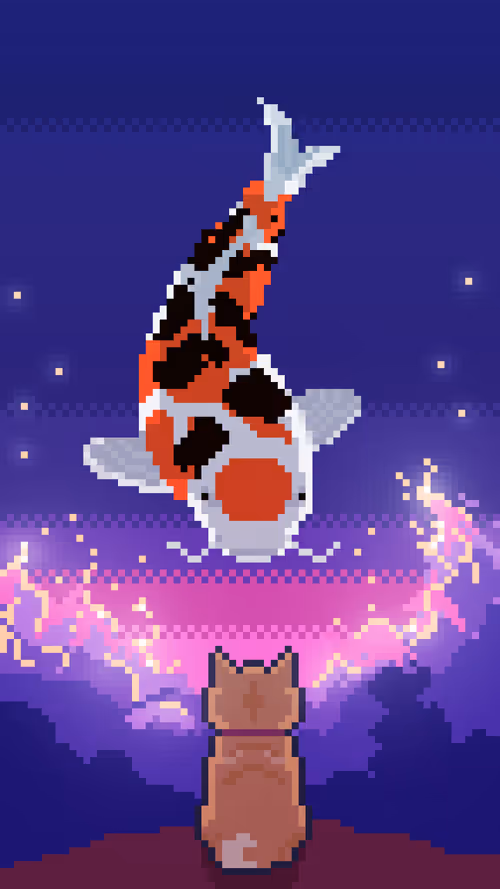 Dreaming Doge #2: 飛びている 錦鯉の夢 (大正三色) (Dream of the Flying Koi)