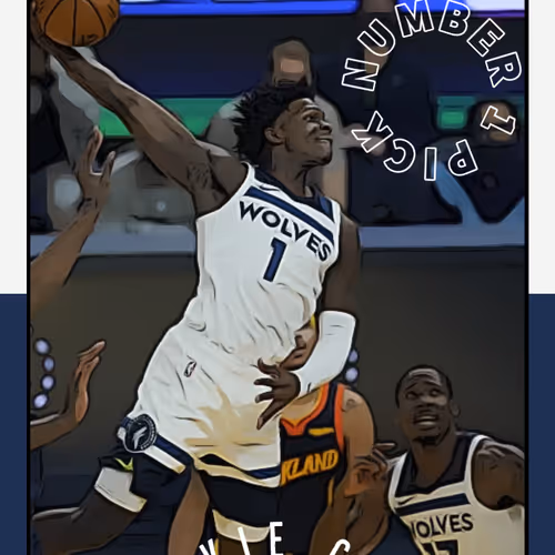 Anthony Edwards Number 1 Pick Rookie Card 1 of 1