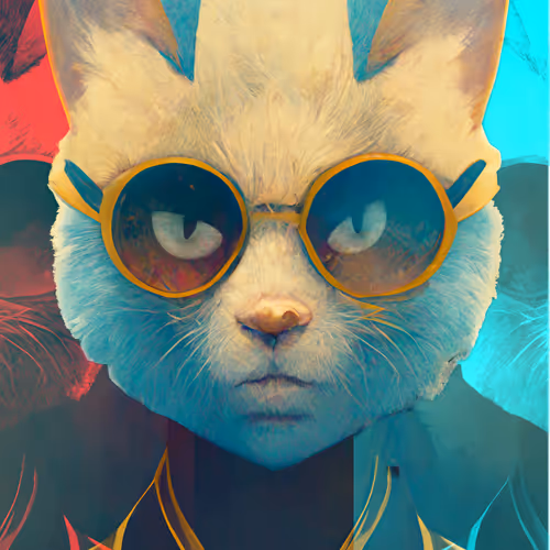 Cyberpunk Blue Cat 009
