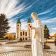 The Blessed Virgin Mary holding a rose in Medjugorje