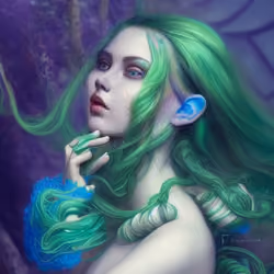 Beautiful Green Hair Fairy