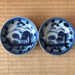 #spm0008/Old Imari_Sometsuke, landscape painting_2 small plates
