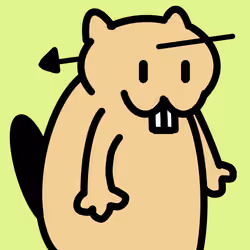 矢が刺さったビーバー　arrow beaver　#002