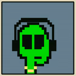 Alien w/ Headphones and Gold Chain