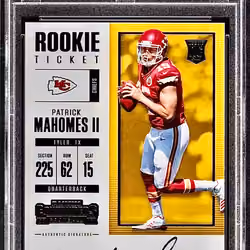 2017 Panini Contenders #303 Patrick Mahomes II Rookie Autograph PSA 10 #41967076
