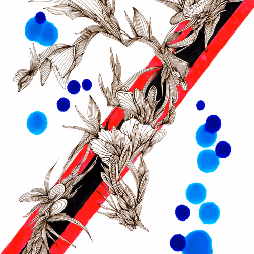 Abstracts Detailed Line Drawing