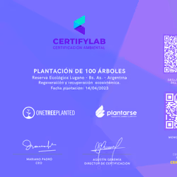 Certified Trees N.1818 OneTreePlanted