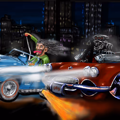 67 427 Corvette Vs Blown 59 at Night