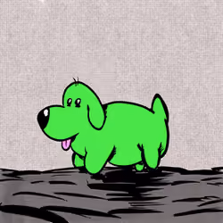 Spacetime Dogs #25: Green Doge on Newsprint Texture
