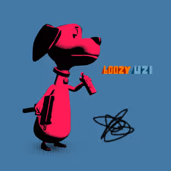 Boozy Uzi Hot Red on Blue