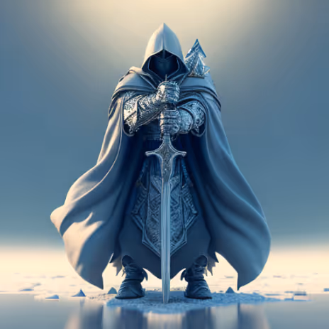 warrior standing guard