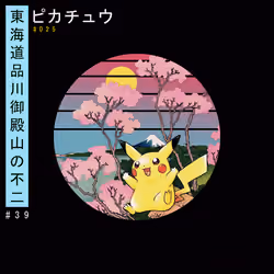 Pikachu ✕ Goten-yama-hill, Shinagawa on the Tōkaidō.