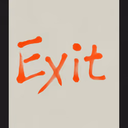 Exit by Japanese calligraphy A1-039