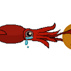 CryptoTentacles Bitcoin Deepsea Pixel Squid - Red #2