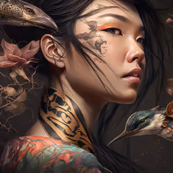 Girl with birds 5