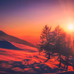 sunset over mountains