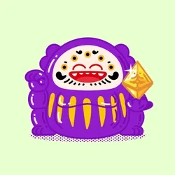 Pornsuck and Boonshit X Purple Daruma doll #056