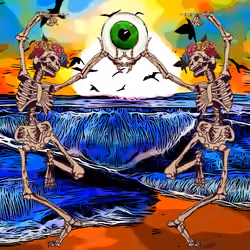 Laughing Waves- 1/1 Grateful Dead Original Art