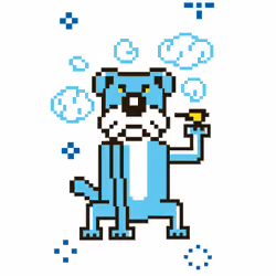 PIXEL SMOKING DOG #0000A
