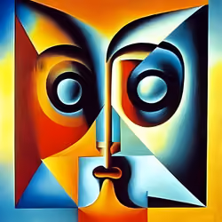 Ethereal Symmetry: Abstract Geometric Face