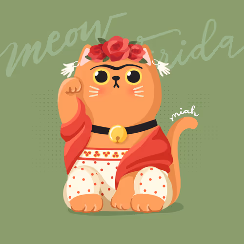 Manekineko x Famous Painting #1 : Frida Meow