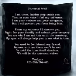 Universal Wolf - Poem