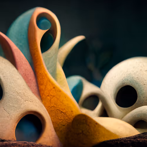 Abstract Clay Sculpture in Motion #1
