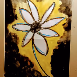 explosion behind the flower