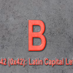 Latin Capital letter B, red color
