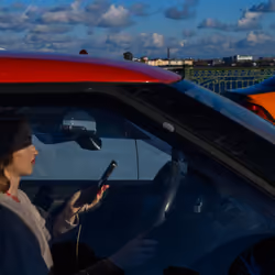 The girl in the car