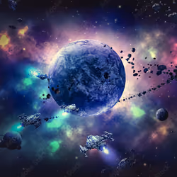  the eath and space debris