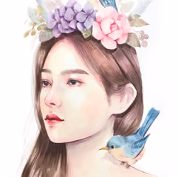 Girl with flowers #02