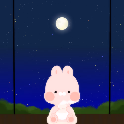 보름달과 별빛 Full Moon and Starlight 
