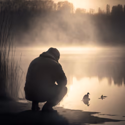 Lone and lost in thought