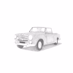 1959/1960 Peugeot 403 Pencil Drawing