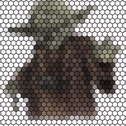 Pixel hexagon art Yoda