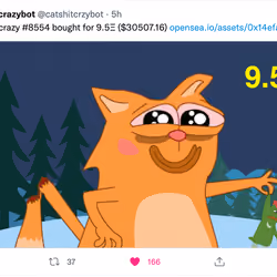 catshit crazy sold for 9.5 ETH on day 1