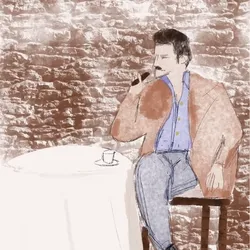 Italian Man Smoking Cigar