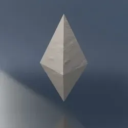 Rhombus crystal looks like ethereum concrete material