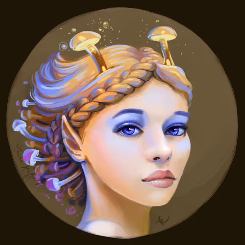 Series 2, Doodle #7: Mushroom Mystic Leelii