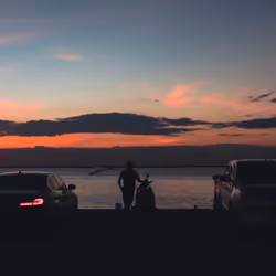 Bike man and the sunset