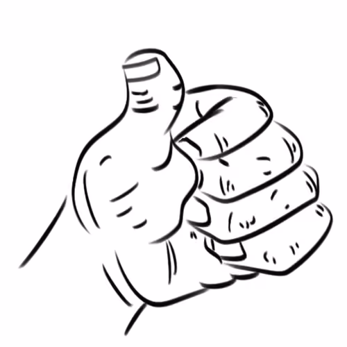 Clubbed Thumbs Up Outline