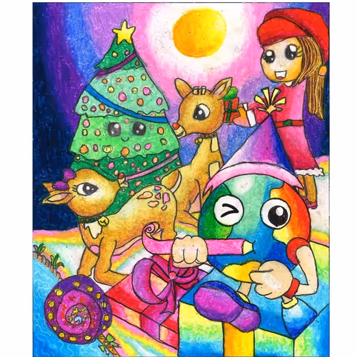 Daughter first artpiece, The Christmas Sunshine