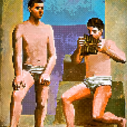 8-Bit interpolation of Pablo Picasso's, The Pan Pipes (1923)