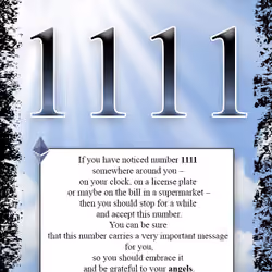 Numerology Cards - No: 1111
