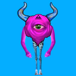 Two horns violet monster #002