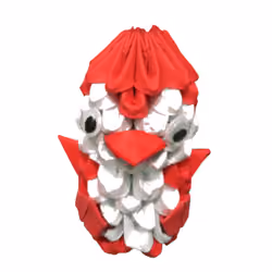 Maroon Dark Red 3D Origami Bird