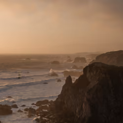 Misty Sunset on the Sonoma Coast