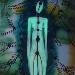 The nude woman under the moon.