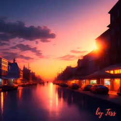 Golden Horizons: Urban Sunset Serenade